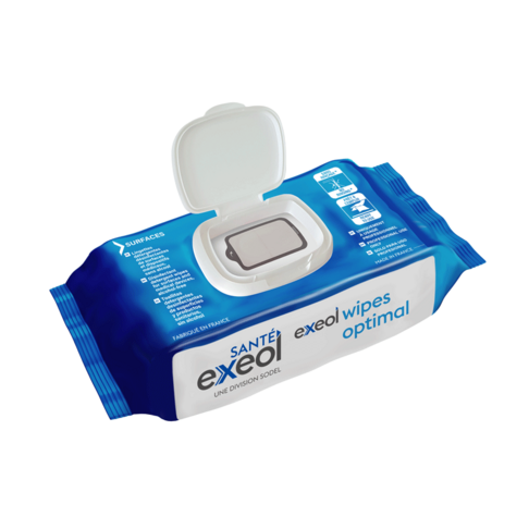 LINGETTES NETTOYANTES DESINFECTANTES EXEOL WIPES OPTIMAL X100 - 4
