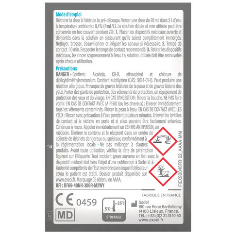 DETERGENT DESINFECTANT ENZYMATIQUE CONCENTRE POUR DISPOSITIFS MEDICAUX EXEOL SEPT E2 250X20ML - 2