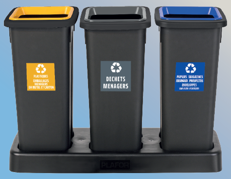STATION DE TRI FIT 3X20L GRIS ANTHRACITE / JAUNE / MARRON / BLEU - 2