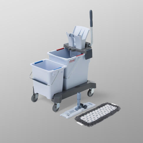 KIT DE LAVAGE AVEC CHARIOT ULTRASPEED PRO DOUBLE SEAUX 15L/25L FRANGE ET SUPPORT - 2