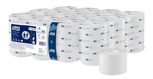 PAPIER TOILETTE PETIT ROULEAU TORK® T7  ADVANCED BLANC SANS MANDRIN 820 FORMATS 2 PLIS ECOLABEL X24 - 2