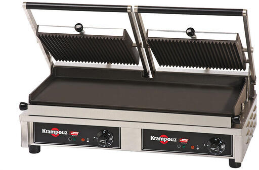 KRAMPOUZ GRILL FONTE RAINURÉE AMOVIBLE DOUBLE 3,76 KW - 2
