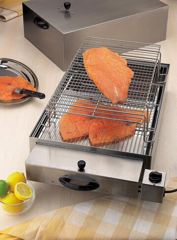 FUMOIR INOX 2 ÉTAGES POUR FUMAGE À FROID 71.5 X 41.5 X 36 CM - 2