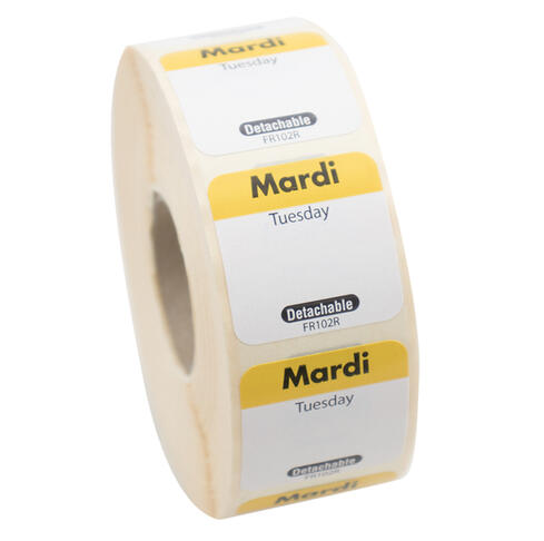 ETIQUETTE 2,5X2,5CM MARDI JAUNE RLX/1000 - 2