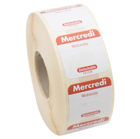 ETIQUETTE 2,5X2,5CM MERCREDI ROUGE RLX/1000 - 2
