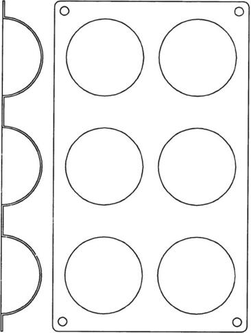 GASTROFLEX PLAQUE GN 1/3 325X176 DE 6 DEMI-SPHÈRES 7 CM - 2