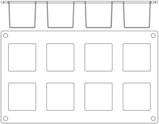 GASTROFLEX PLAQUE GN 1/3 325X176 DE 8 CUBES 5 CM - 2