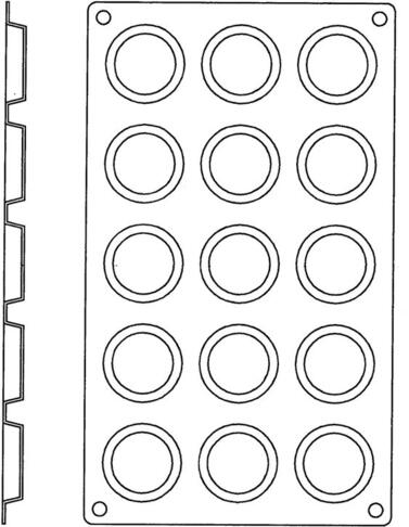 GASTROFLEX PLAQUE GN 1/3 325X176 DE 15 TARTELETTES 4.5 CM - 2