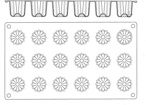 GASTROFLEX PLAQUE GN 1/3 325X176 18 CANNELÉS BORDELAIS 3.5CM - 2