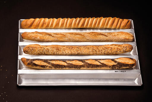 PLAQUES À PAIN ALU-GAUFER 750 X 430 6 BAGUETTES - 2