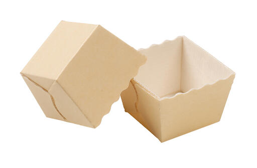 MOULES DE CUISSON À CAKES INDIVIDUELS EN CARTON 60X60X40 MM 10 CL BEIGE X80 - 2
