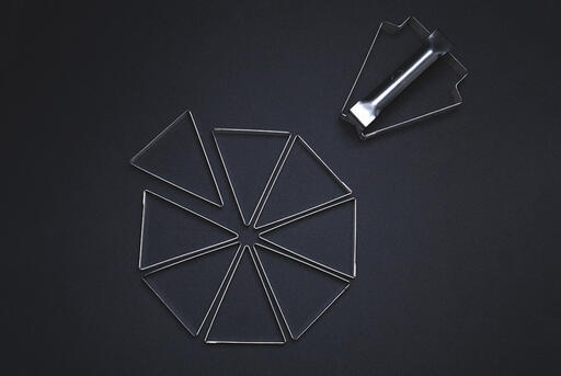 MOZAÏK TRIANGLES INOX 12X9.8X2 CM X8 - 2