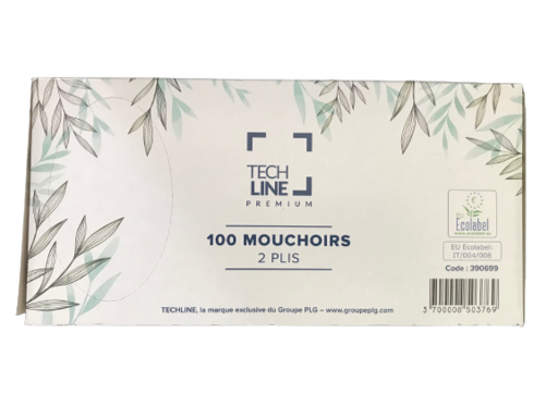 MOUCHOIR BOÎTE RECTANGLE TECHLINE 100 FORMATS 2 PLIS ECOLABEL X40 - 2