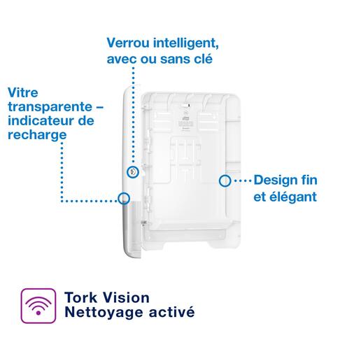 DISTRIBUTEUR D’ESSUIE-MAINS PLIÉS TORK XPRESS® H2 BLANC - 2