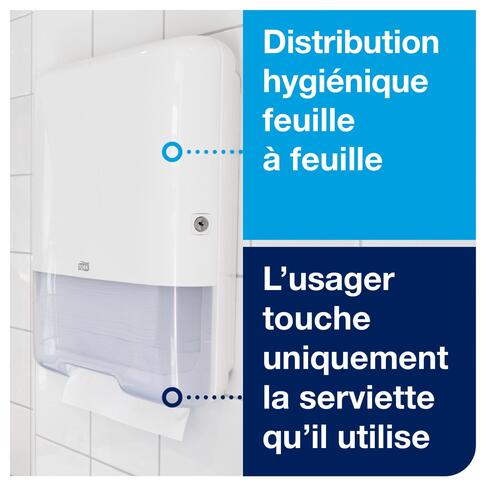 DISTRIBUTEUR D’ESSUIE-MAINS PLIÉS TORK® H3 BLANC - 2
