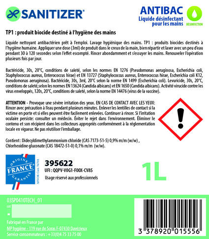 SAVON ANTIMICROBIEN ANTIBAC FLACON POMPE 1L X6 - 2