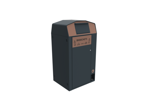 POUBELLE DE TRI BIODECHETS TRIROK 120L ANTHRACITE - 2