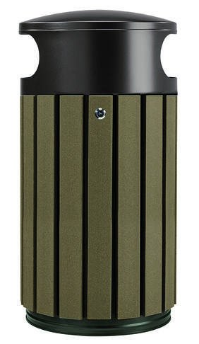 CORBEILLE 40L A POSER OU A FIXER ZENO ETIK A LATTES MARRON / GRIS MANGANESE - 2