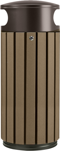 CORBEILLE 60L A POSER OU A FIXER ZENO ETIK A LATTES MARRON / GRIS MANGANESE - 2