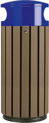 CORBEILLE 60L A POSER OU A FIXER ZENO ETIK A LATTES MARRON / BLEU OUTREMER - 2