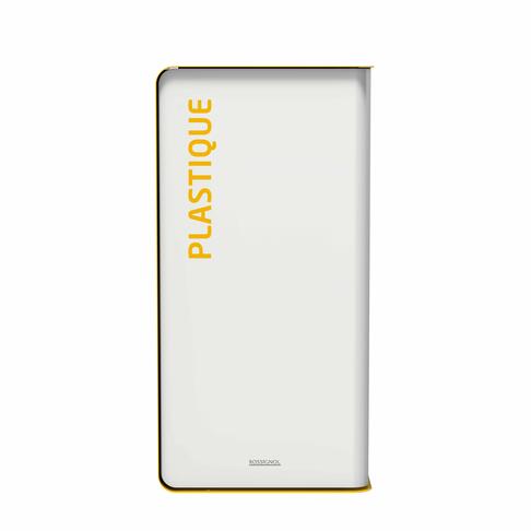POUBELLE DE TRI CUBATRI 75L DECHETS PLASTIQUE BLANC / JAUNE - 3