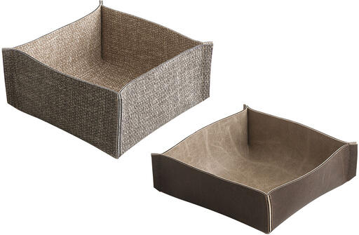 BARKET PANIÈRE EFFET LIN 13 X 13 X 3,5 CM GRIS /BEIGE - 2