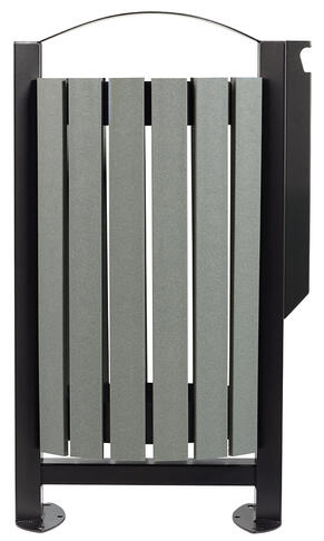 CORBEILLE SUR PIED ARKEA ETIK 60L AVEC CENDRIER 3L GRIS MANGANESE - 2