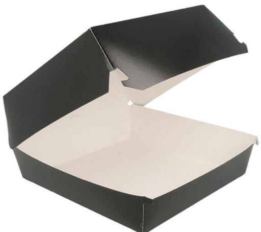 BOÎTES BURGER CARTON NOIR AVEC COUVERCLE ARTICULÉ 15X15 CM HAUTEUR 7,5 CM X50 - 2