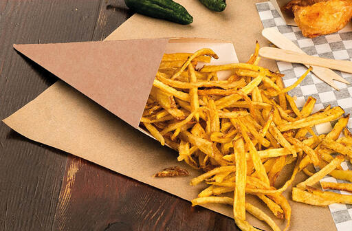 CORNETS À FRITES EN CARTON BRUN 220X130 MM / 100G X200 - 2