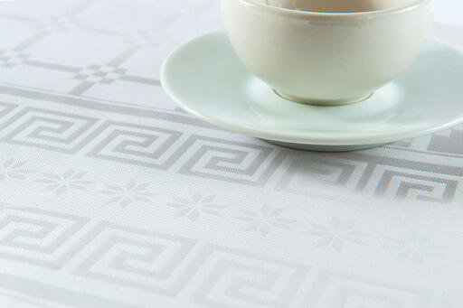 NAPPE ROULEAU EN PAPIER DAMASSÉ BLANC 120 CM 10 MÈTRES - 2