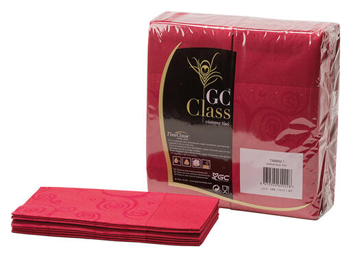SERVIETTE POCHETTE 40X40CM NON TISSÉ BORDEAUX X50 - 2