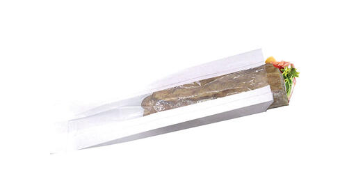 SACHET SANDWICH PAP 6,5X9X31CM FENE A SOUFFLET BLANC C/1000 - 2