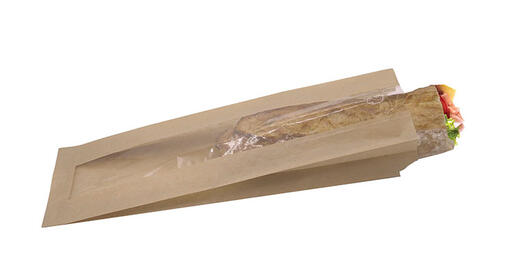 SACHET SANDWICH PAP 6,5X9X31CM FENE A SOUFFLET BRUN C/1000 - 2