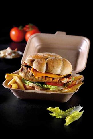 BOÎTES À BURGER EN PPE AVEC COUVERCLE ARTICULÉ 15,8 X 14,7 HAUTEUR 7,2 CM X680 - 2