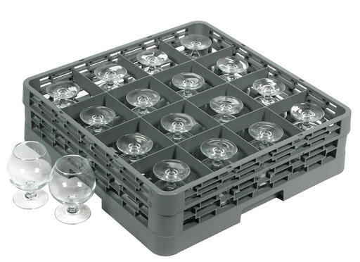 PANIER DE BASE AVEC CLOISONS POUR 16 VERRES INCLINÉS - 2