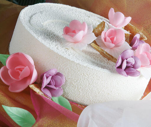 DÉCORS EN PAIN AZYME, FEUILLES DE ROSE VERT FONCÉ 38 MM X500 - 2
