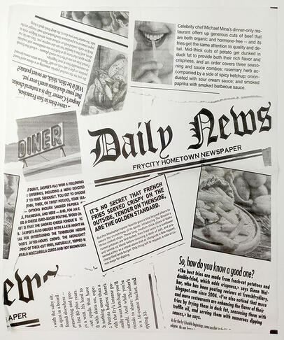 PAPIER BURGER PARAFFINÉ 330X250MM DÉCOR JOURNAL X4000 FEUILLES - 2