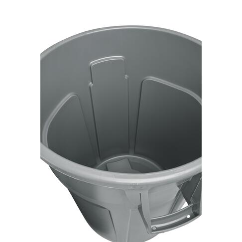 POUBELLE BRUTE ROND 167L GRIS AVEC CONDUIT AERATION - 3