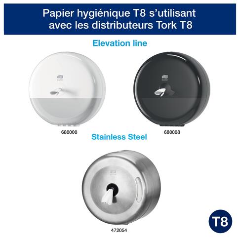 PAPIER TOILETTE À DÉVIDAGE CENTRAL TORK SMARTONE® T8 BLANC 1150 FORMATS 2 PLIS ECOLABEL X6 - 3