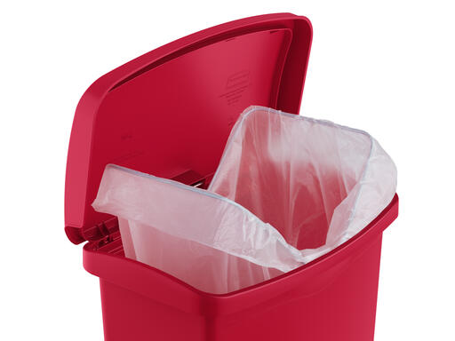 POUBELLE A PEDALE SLIM JIM STEP ON 68L MODELE LARGE RESINE ROUGE - 3