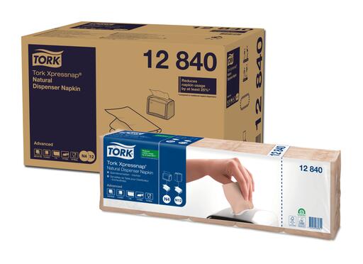 SERVIETTE POUR DISTRIBUTEUR 21.3X33CM TORK® XPRESSNAP® N4 1 PLI NATUREL X9000 - 8