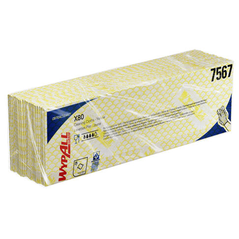 LAVETTE NON TISSEE USAGE COURT WYPALL X80 JAUNE 25 FORMATS 35X42CM - 3