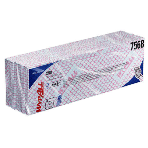 LAVETTE NON TISSEE USAGE COURT WYPALL X80 ROUGE 25 FORMATS 35X42CM - 3