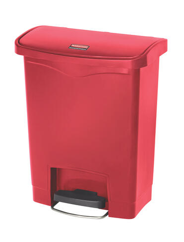POUBELLE A PEDALE SLIM JIM STEP ON 30L MODELE LARGE RESINE ROUGE - 3