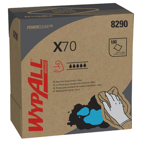 LAVETTE NON TISSEE USAGE UNIQUE WYPALL X70 BLEU 100 FORMATS X10 BOITE DISTRIBUTRICE - 3