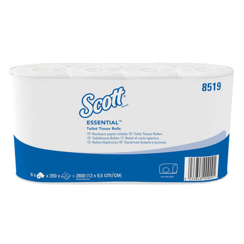 PAPIER TOILETTE PETIT ROULEAU SCOTT® ESSENTIAL™ BLANC 350 FORMATS 2 PLIS ECOLABEL X64 - 3