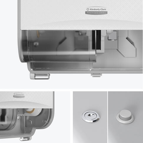 DISTRIBUTEUR DE PAPIER TOILETTE PETIT ROULEAU DOUBLE ICON™ BLANC MOSAÏQUE - 10