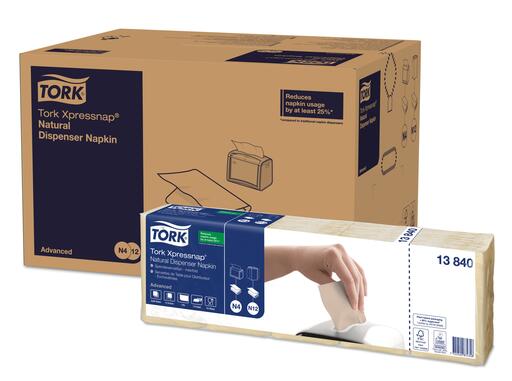 SERVIETTE POUR DISTRIBUTEUR 21.3X16.5CM TORK® XPRESSNAP® N4 1 PLI NATUREL X8000 - 4
