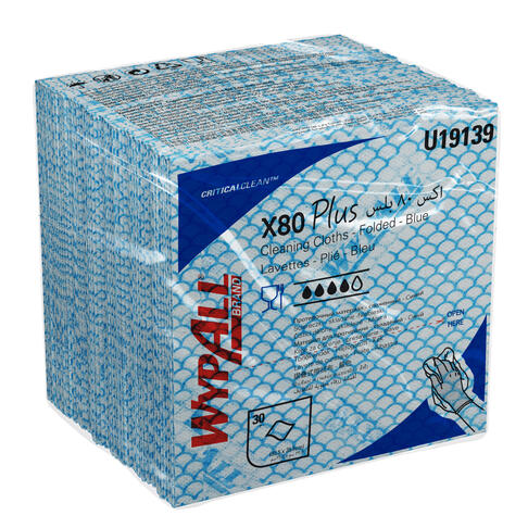 LAVETTE NON TISSEE USAGE UNIQUE WYPALL X80+ 35X34CM BLEU X30 - 3