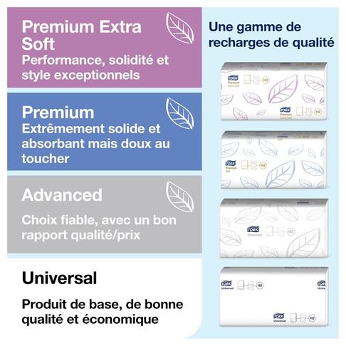 DISTRIBUTEUR D’ESSUIE-MAINS PLIÉS TORK XPRESS® H2 BLANC - 3